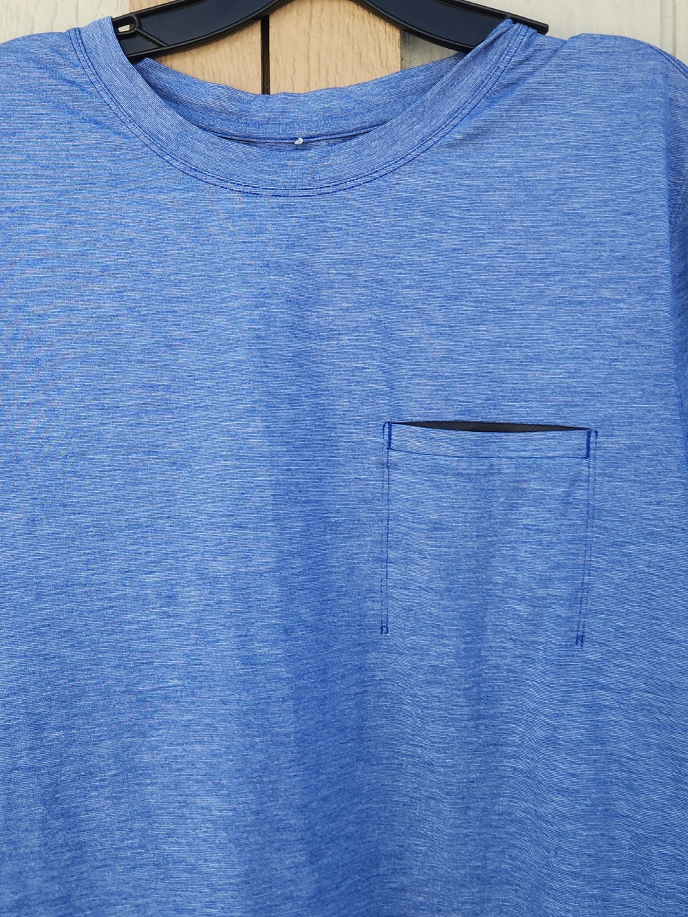 Lululemon Mens Tee Striped Vent Running Medium Gym Breathable Sweat Blue Pocket - Picture 3 of 6